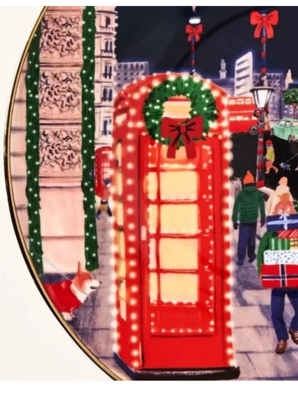 ANTHROPOLOGIE Holiday in the City Dessert Plate 2025 LONDON Stoneware New